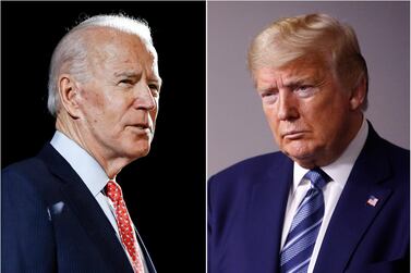 Joe Biden, left, is challenging Donald Trump for the US presidency in November. AP Photo