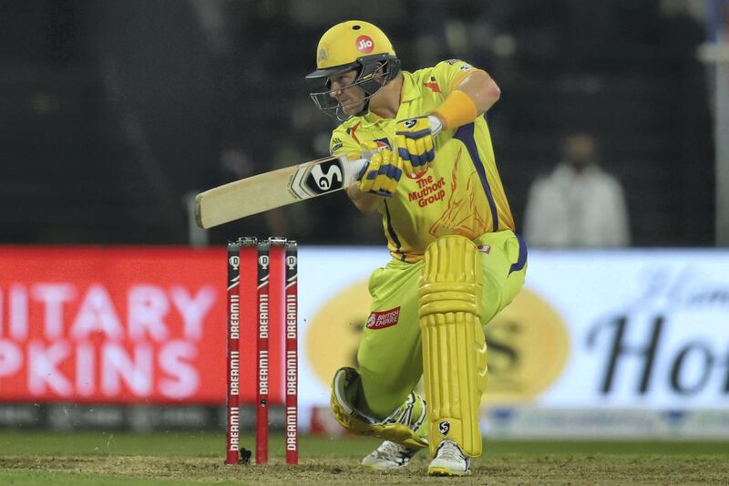 Shane Watson of Chennai Superkings bats during match 4 of season 13 of the Dream 11 Indian Premier League (IPL) between Rajasthan Royals and Chennai Super Kings held at the Sharjah Cricket Stadium, Sharjah in the United Arab Emirates on the 22nd September 2020.
Photo by: Deepak Malik  / Sportzpics for BCCI