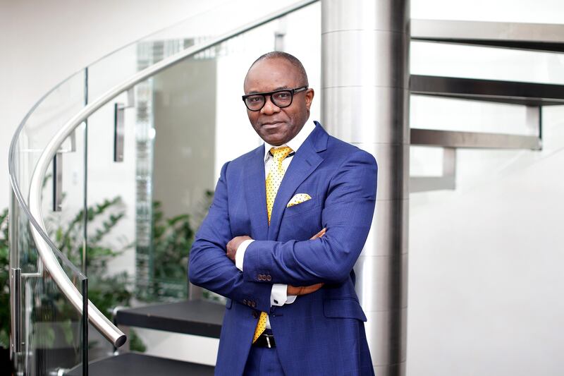 Emmanuel Ibe Kachikwu, Nigeria's petroleum and resources minister, poses for a photograph following a Bloomberg Television interview in Vienna, Austria, on Friday, Sept. 22, 2017. Oil��is heading for a third weekly gain before an OPEC-led committee meets in Vienna to discuss ongoing production curbs. Photographer: Lisi Niesner/Bloomberg