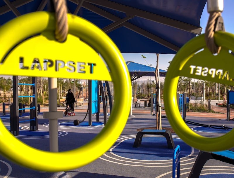 The children’s playground and outdoor gym with equipment from Finnish brand Lappset