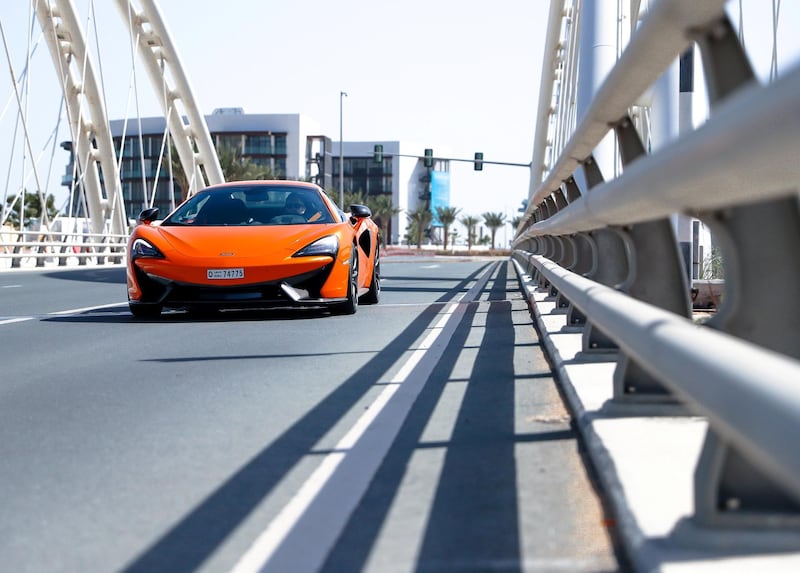 Abu Dhabi, UAE,  April 11, 2018.   Subject: McLaren 570S Spider road test shoot for Motoring.  Shot at the Al Bandar area.
Victor Besa / The National
Motoring
Reporter:  Adam Workman