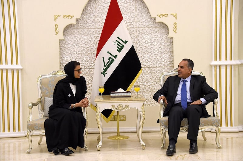 Noura Al Kaabi, UAE Minister of Culture and Knowledge Development meets Iraq's deputy culture minister Qais Hassan. Wam