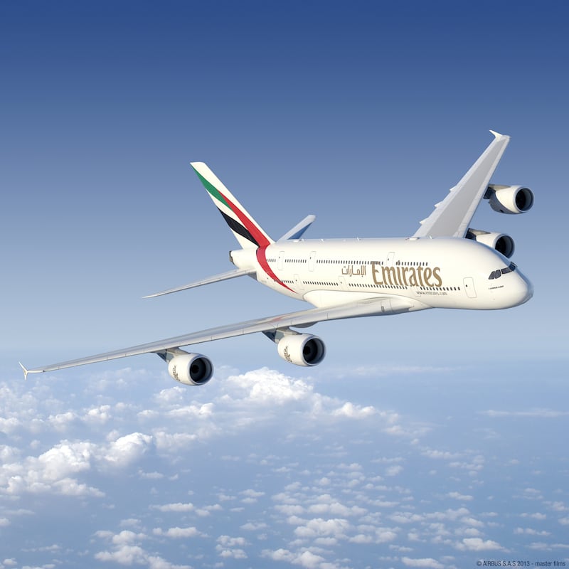 An Emirates A380 in flight. Photo: Emirates