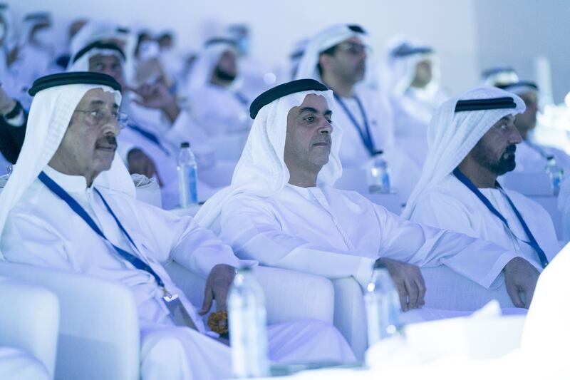 Sheikh Saif bin Zayed, Deputy Prime Minister and Minister of Interior, centre.