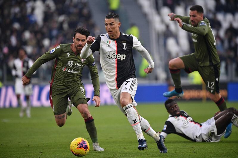 Cristiano Ronaldo on the attack. AFP