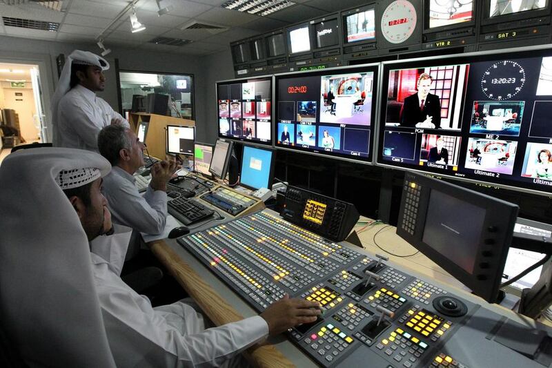 File photo of the newsroom in Al Jazeera, the international news network headquartered in Doha, Qatar. Jordan became the latest country to downgrade relations with Qatar, and has revoked the licence of Al Jazeera television channel. Wolfgang Kumm/ EPA