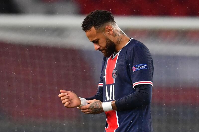 Paris Saint-Germain's Brazilian forward Neymar at the final whistle. AFP