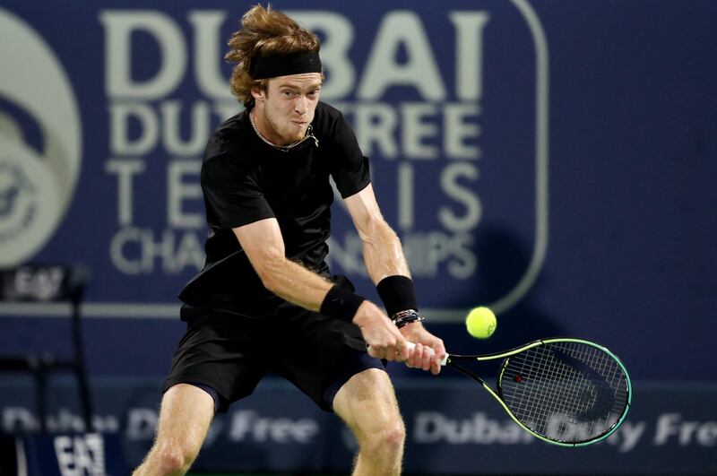 Andrey Rublev in action during the final. Reuters