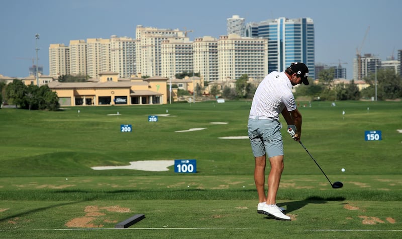 Scotland's Scott Jamieson of Scotland on the driving range during practice for the DP World Tour Championship. Getty