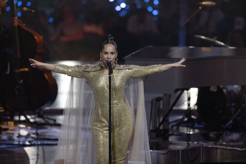 Alicia Keys performs a concert as part of the Infinite Nights series. Suneesh Sudhakaran / Expo 2020 Dubai)