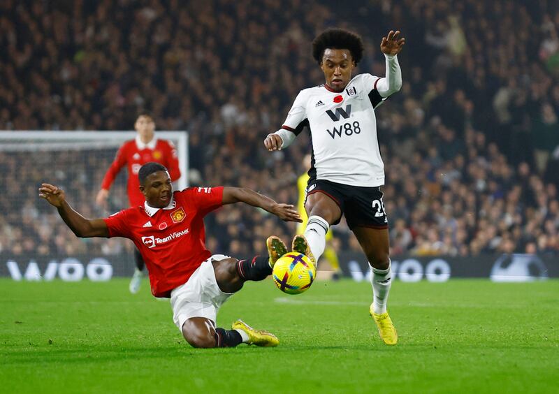 Tyrel Malacia 5: Right back for the first time given the absence of Dalot. Up against it and a difficult first half against an aggressive and well organised Fulham, but improved. Then took care of a Pereira cross. Positioning flawless. Reuters