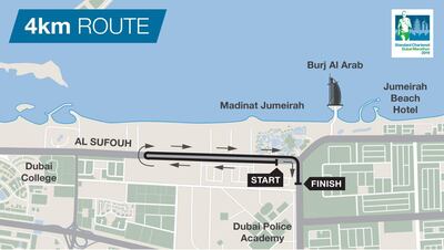 The 4km route. Courtesy Dubai Marathon 