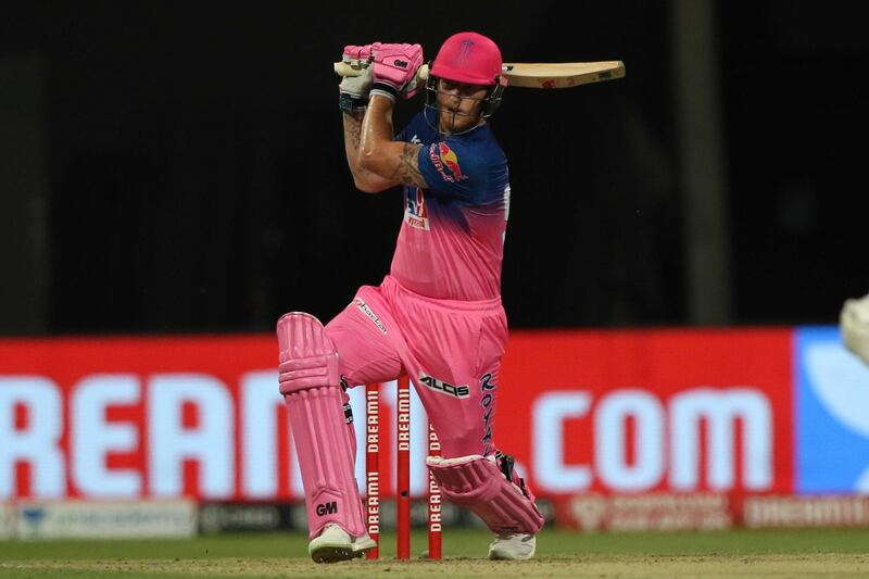 Ben Stokes of Rajasthan Royals plays a shot during match 45 of season 13 of the Dream 11 Indian Premier League (IPL) between the Rajasthan Royals and the Mumbai Indians at the Sheikh Zayed Stadium, Abu Dhabi  in the United Arab Emirates on the 25th October 2020.  Photo by: Pankaj Nangia  / Sportzpics for BCCI