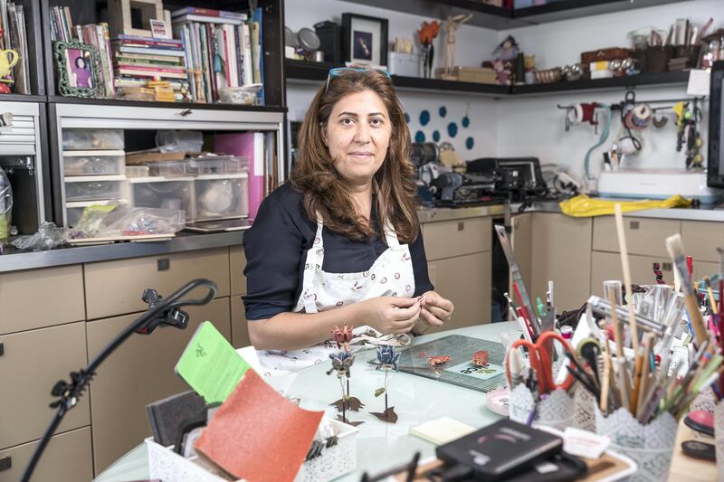 ABU DHABI, UNITED ARAB EMIRATES. 27 September 2017. POAN - Heba Barazi, a jewellery designer that makes jewellery using emotional inspiration. Photographed at the home work space. (Photo: Antonie Robertson/The National) Journalist: Caline Malik. Section: National.