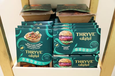 Some of the plant-based products from Thryve. Pawan Singh / The National
