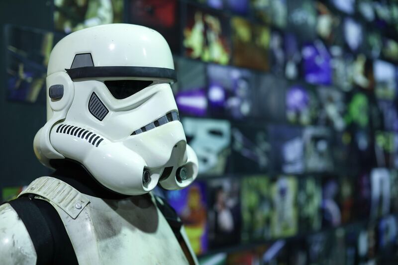 A Storm Trooper costume is seen at the training studio