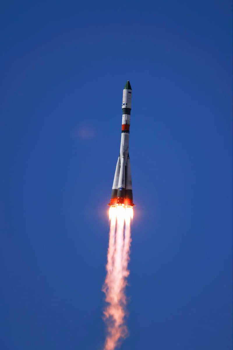 A Russian rocket to the ISS launched since the invasion bore the inscription Donbas and its nose cone and had the flags of breakaway enclaves painted on it. AP