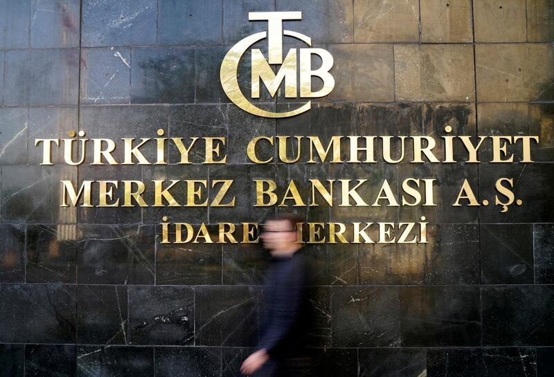 A man leaves Turkey's Central Bank headquarters in Ankara, Turkey, April 19, 2015. REUTERS/Umit Bektas - D1AESZQEYZAA