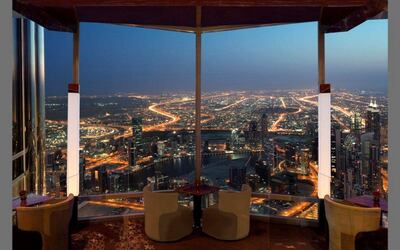 Diners looking for spectacular views of the Burj Khalifa fireworks can dine within the building itself at At.mosphere. Courtesy Secret Parties 