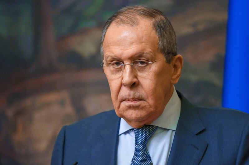 Russian Foreign Minister Sergey Lavrov. Russian Foreign Ministry Press Service / AP