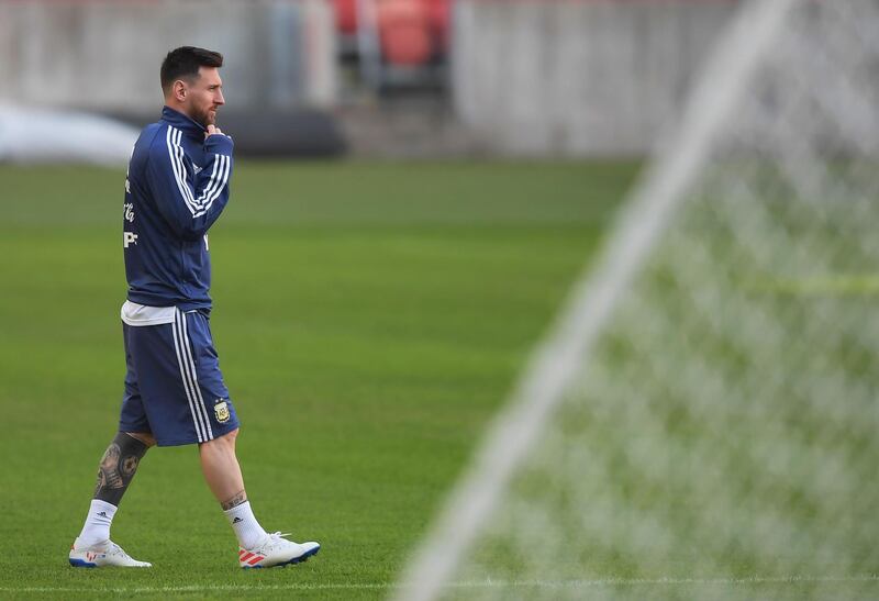 Argentina's Lionel Messi takes part in a training session in Porto Alegre. AFP