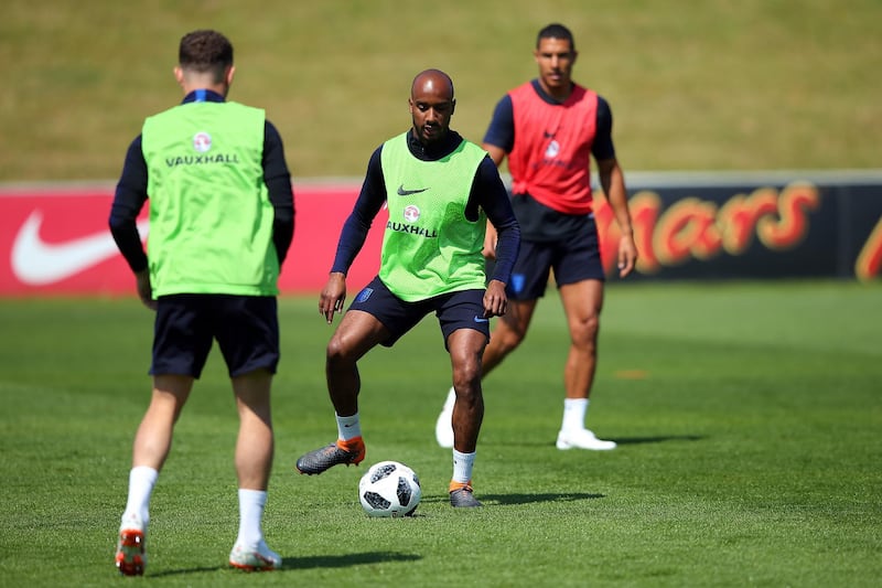 BURTON-UPON-TRENT, ENGLAND - MAY 22:  Fabian Delph of England takes part in an England training session at St Georges Park on May 22, 2018 in Burton-upon-Trent, England.  (Photo by Alex Livesey/Getty Images)