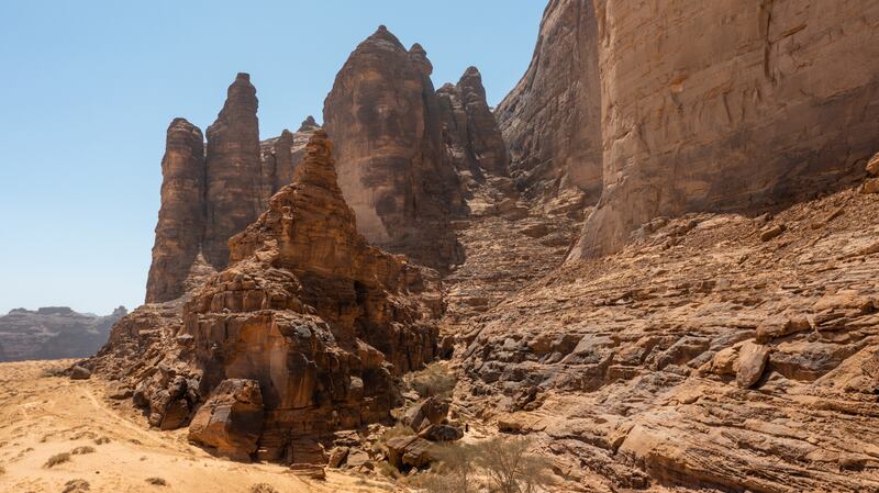 Jabal Ikmah in AlUla has been recognised for its documentary heritage, chronicling the evolution of Old Arabic languages. Photo: RCU