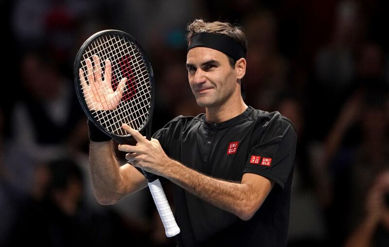 File photo dated 14-11-2019 of Roger Federer. PA Photo. Issue date: Thursday April 9, 2020. Eight-time Wimbledon champion Roger Federer has addressed tennis fans across the globe, asking them to cheer for new champions this summer. See PA story SPORT Coronavirus Wimbledon. Photo credit should read Tess Derry/PA Wire.