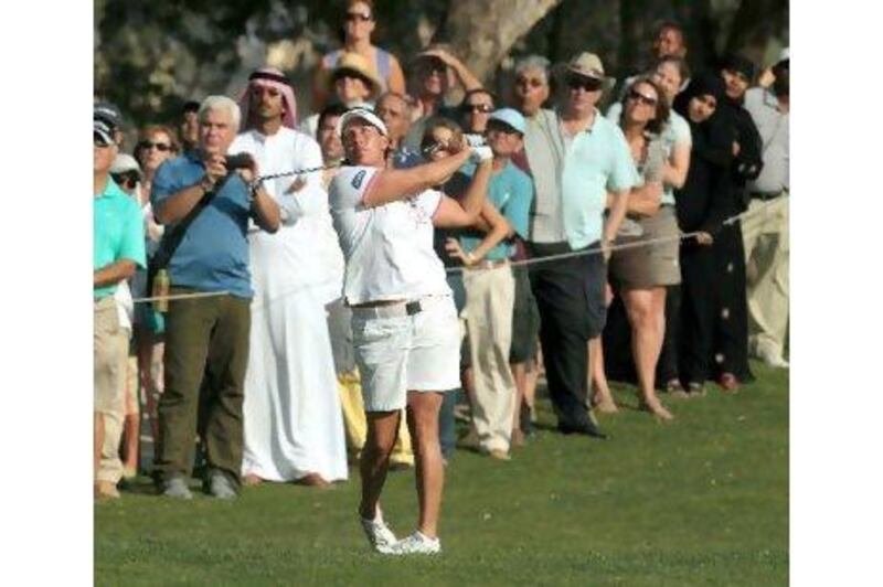 Denmark’s Iben Tinning on her way to victory and a US$100,000 pay-day at the Omega Dubai Ladies Masters.