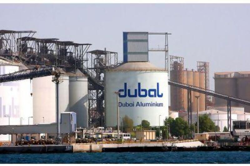 Dubal site in Jebel Ali port in Dubai. The industry saw a supply overhang last year together with weak demand resulting in the smelter's profits falling. Pawan Singh / The National
