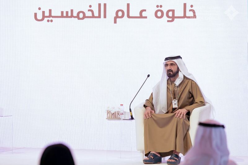 Sheikh Mohammed bin Rashid chairs the government retreat on Tuesday. Courtesy: Dubai Media Office