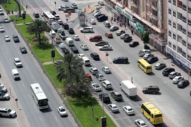 Traffic seen on Sheikh Khalifa Bin Zayed Street in Ajman. Chris Whiteoak / The National
