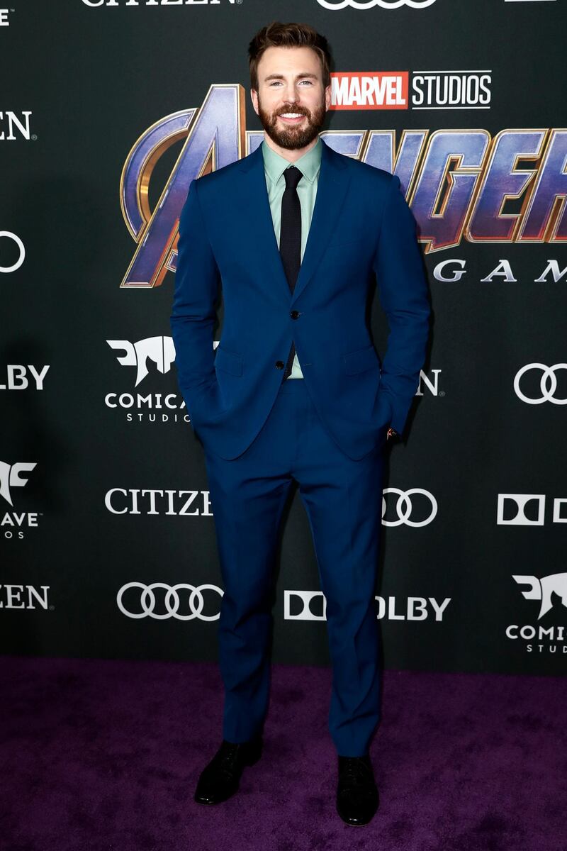 Chris Evans at the world premiere of 'Avengers: Endgame' at the Los Angeles Convention Center on April 22, 2019. EPA