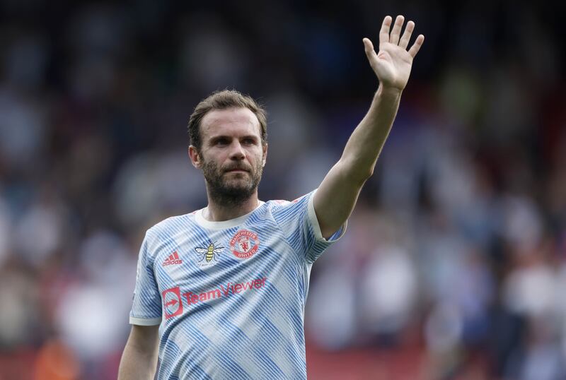 Manchester United midfielder Juan Mata will leave the club on a free transfer after eight years it was announced on Thursday, June 2, 2022. PA