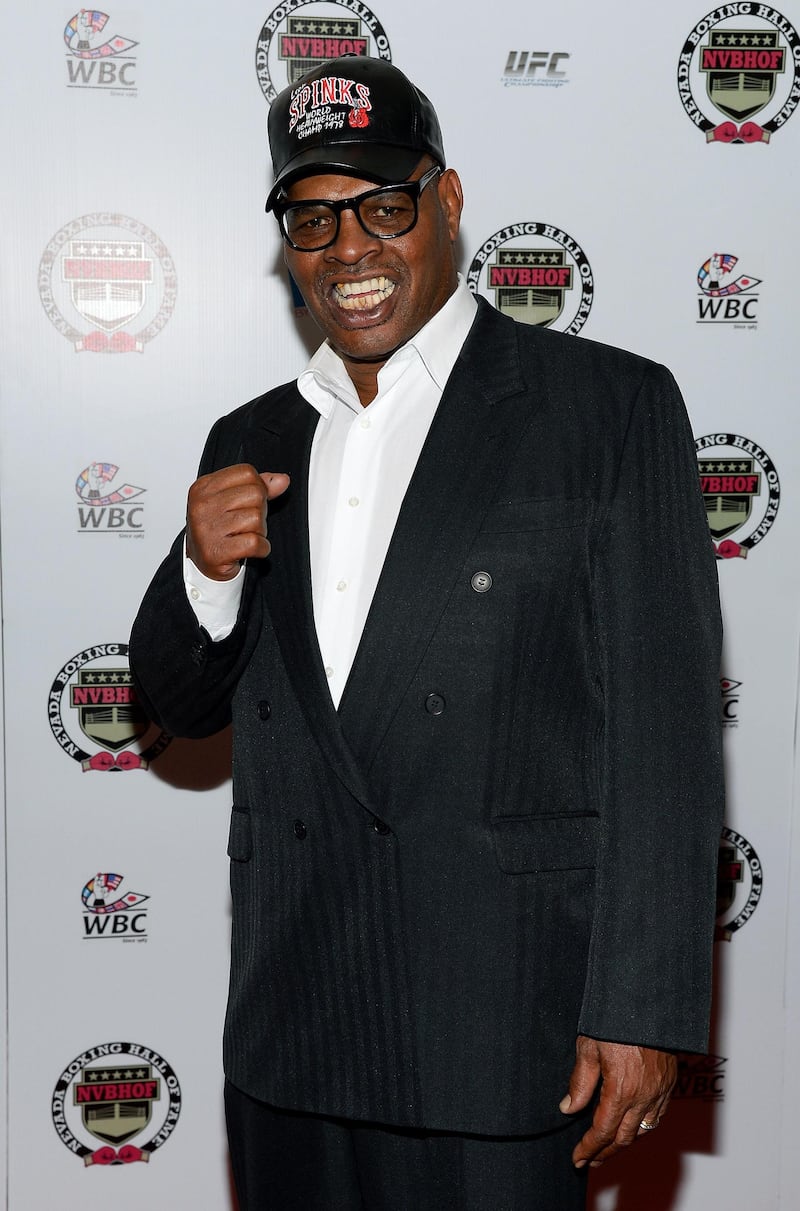 Former boxer Leon Spinks arrives at the Nevada Boxing Hall of Fame inaugural induction gala at the Monte Carlo Resort and Casino in Las Vegas, Nevada on August 10, 2013. AFP