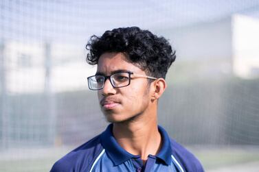 DUBAI, UNITED ARAB EMIRATES. 23 FEBRUARY 2021. Young UAE cricketer, Nilansh Keswani training at ICC Academy. Photo: Reem Mohammed / The National Reporter: PAUL RADLEY Section: Sports