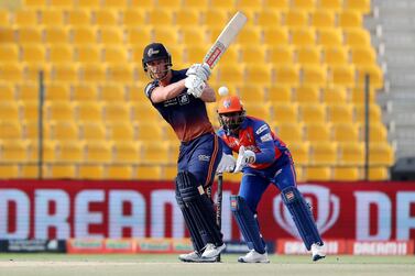 Chris Lynn of Maratha Arabians scored 89 against Delhi Bulls in the Abu Dhabi T10 on Thursday. Pawan Singh / The National 