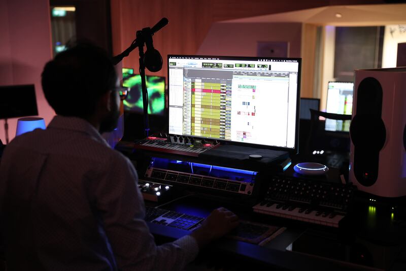 The control room is equipped with precision instruments to monitor sound quality in any room. Pawan Singh / The National
