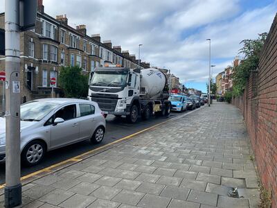 Vehicles queue for fuel at Texaco in Wandsworth Road, south-west London, during rush hour on Monday morning. Laura O'Callaghan / The National