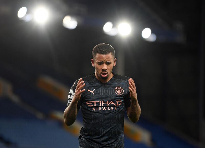 Gabriel Jesus - 6, Has scored more times against Everton than any other Premier League club, but was wasteful in front of goal this time. Still, he played a nice cushioned pass to assist Silva. Reuters