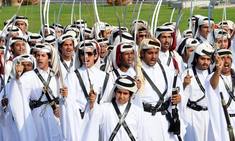 Qatari boys in the parade.