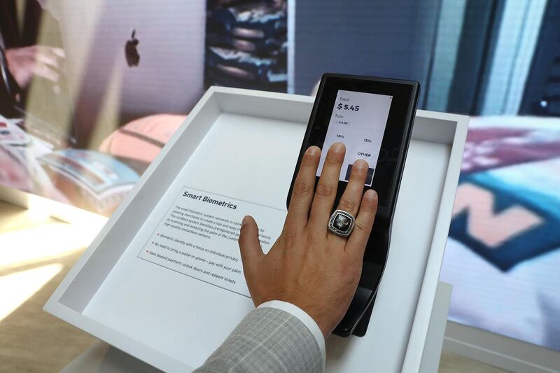 An employee demonstrates a concept biometric payment system on the Wirecard AG exhibition stand at the Noah Technology Conference in Berlin, Germany, on Thursday, June 13, 2019. The annual tech conference runs June 13 -14 and brings together future-shaping executives and investors. Photographer: Krisztian Bocsi/Bloomberg