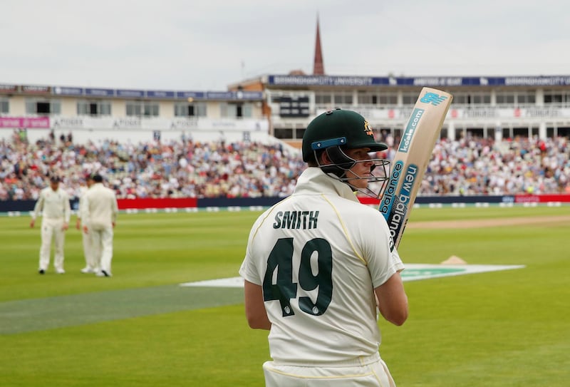 Cricket - Ashes 2019 - First Test - England v Australia - Edgbaston, Birmingham, Britain - August 4, 2019   Australia's Steve Smith before returning to play after lunch   Action Images via Reuters/Andrew Boyers