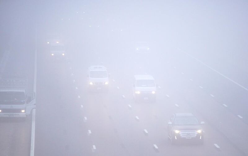 Abu Dhabi, United Arab Emirates, December 6, 2020.   Foggy morning at Khalifa City.
Victor Besa/The National
Section:  NA
For:  Standalone/Stock Images