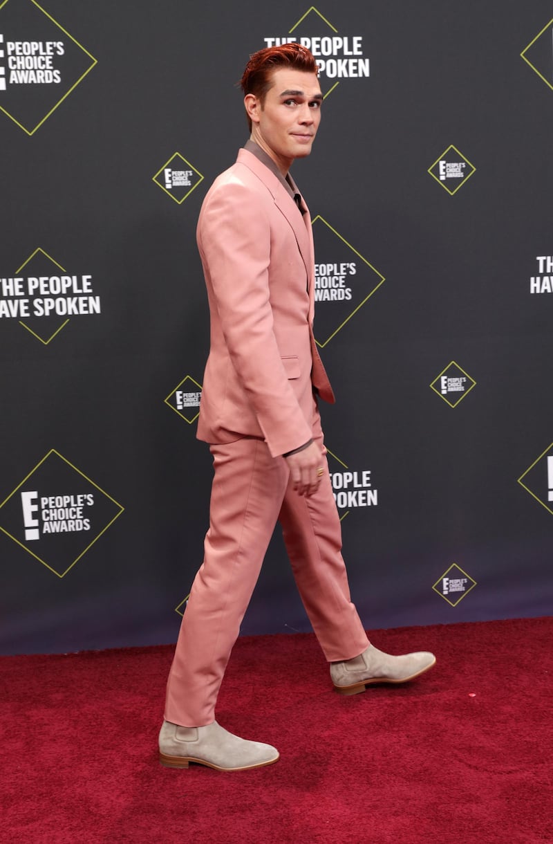 KJ Apa arrives at the 2019 People's Choice Awards in Santa Monica, California, on Sunday, November 10, 2019. Reuters