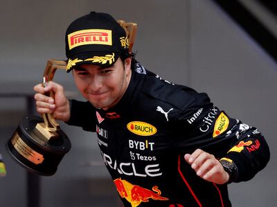 Red Bull's Sergio Perez celebrates after winning the Monaco Grand Prix. Reuters