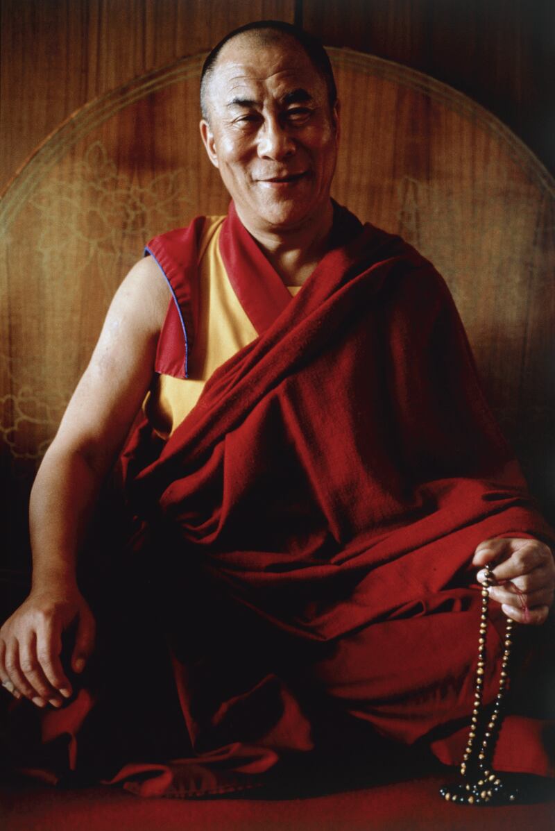 1989. His Holiness the 14th Dalai Lama (Tenzin Gyatso) at his home in Dharamsala, India, circa 1991. He won 'for advocating peaceful solutions based upon tolerance and mutual respect in order to preserve the historical and cultural heritage of his people'. Getty Images