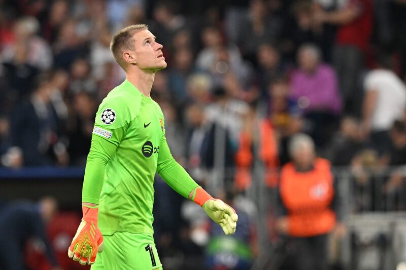 BARCELONA RATINGS: Marc-Andre ter Stegen 6 - Back home in Germany against a side who’ve drawn their last three Bundesliga games. Easy save from a 26th minute effort from Mazraoui. Dived to his right to save from Muller on 49, but then beaten twice in three minutes, which meant he was on the losing side for the first time this season. AFP