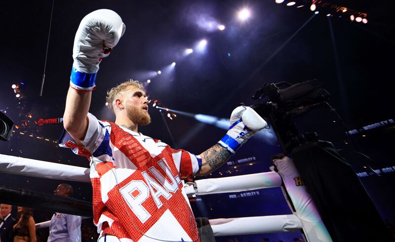 Jake Paul enters the ring. AFP