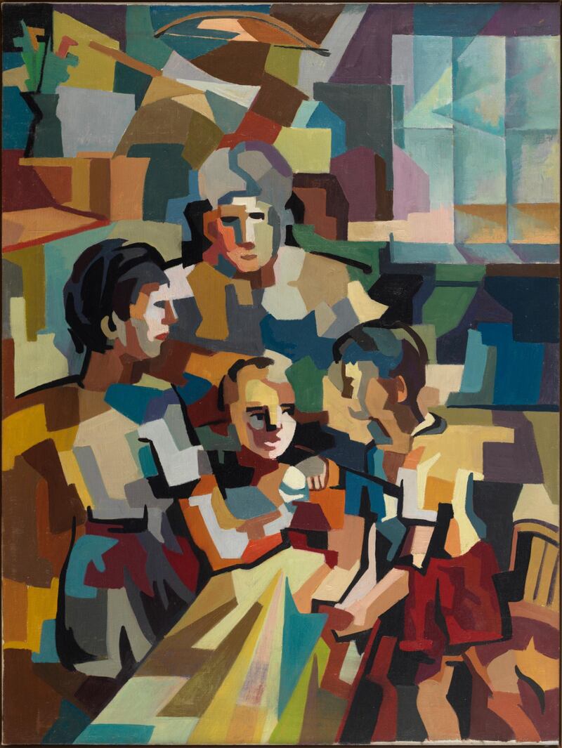 Hafidh Aldroubi painted ‘Family 2’ in 1962, Courtesy Carlos Azevedo
